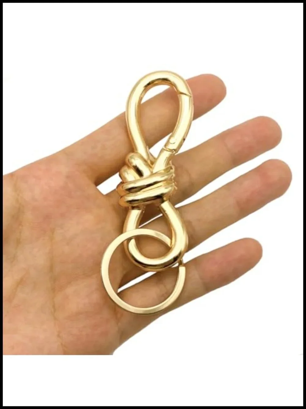 Gold Twist Knot Bag Charms Keychain 2Pcs D-Ring Purse Charm Heavy Duty Spring